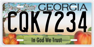 GA license plate CQK7234
