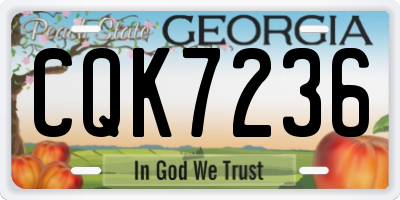 GA license plate CQK7236