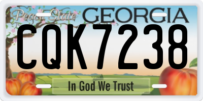 GA license plate CQK7238
