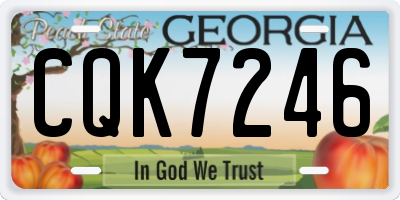 GA license plate CQK7246