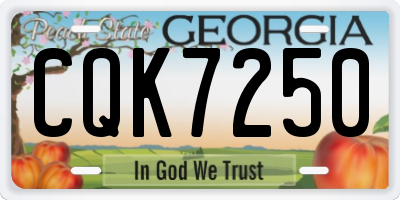 GA license plate CQK7250