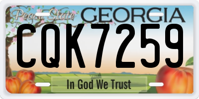 GA license plate CQK7259