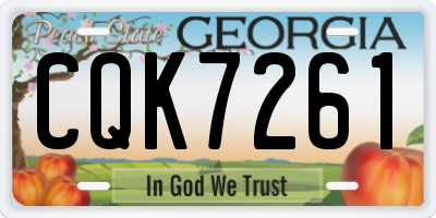 GA license plate CQK7261