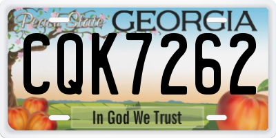 GA license plate CQK7262
