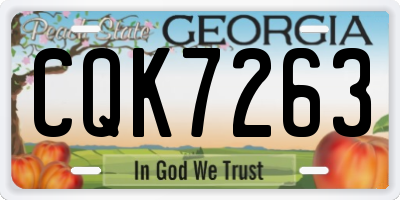 GA license plate CQK7263