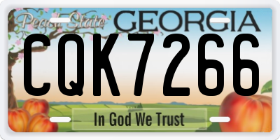 GA license plate CQK7266