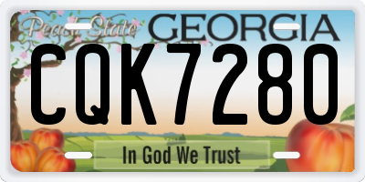 GA license plate CQK7280