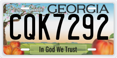 GA license plate CQK7292