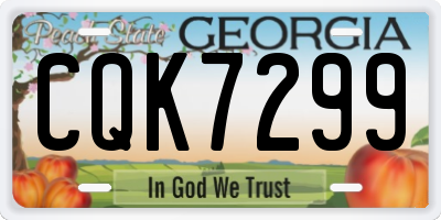 GA license plate CQK7299