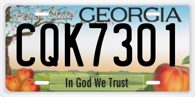 GA license plate CQK7301