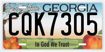 GA license plate CQK7305
