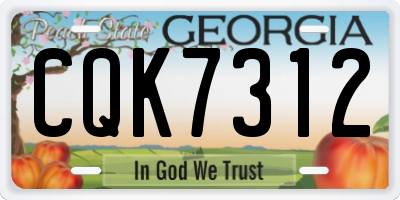 GA license plate CQK7312