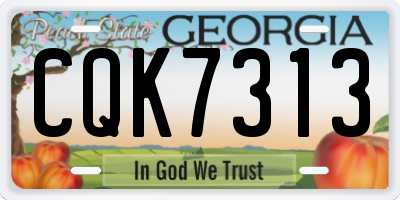 GA license plate CQK7313