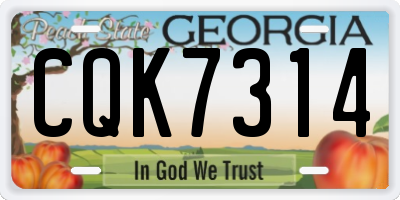 GA license plate CQK7314