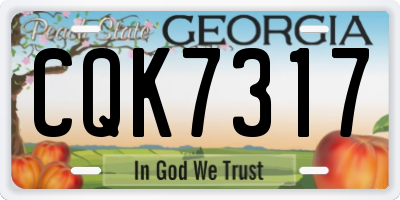 GA license plate CQK7317