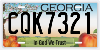 GA license plate CQK7321