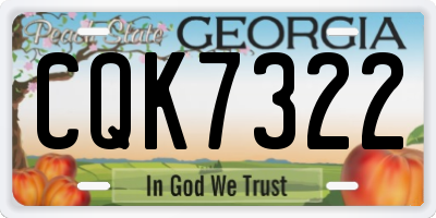 GA license plate CQK7322