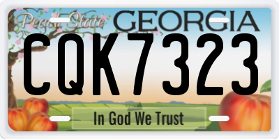 GA license plate CQK7323
