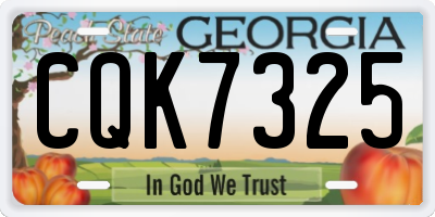 GA license plate CQK7325
