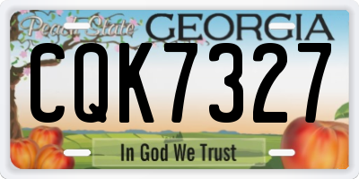 GA license plate CQK7327