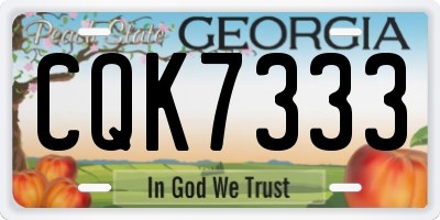 GA license plate CQK7333
