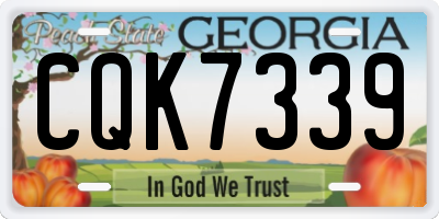 GA license plate CQK7339