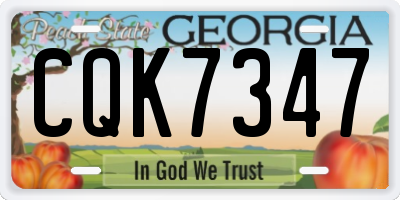 GA license plate CQK7347