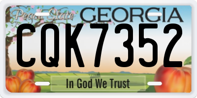 GA license plate CQK7352