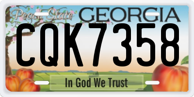 GA license plate CQK7358
