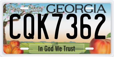 GA license plate CQK7362