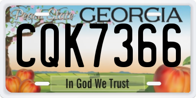 GA license plate CQK7366