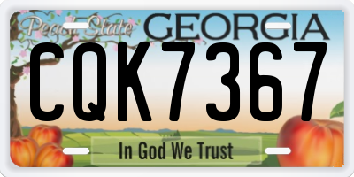 GA license plate CQK7367