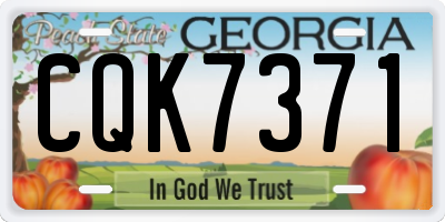 GA license plate CQK7371