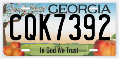 GA license plate CQK7392