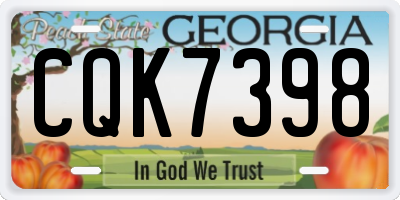 GA license plate CQK7398
