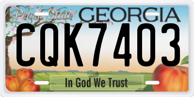 GA license plate CQK7403