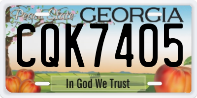 GA license plate CQK7405