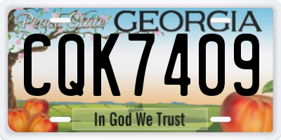 GA license plate CQK7409