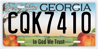 GA license plate CQK7410