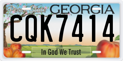 GA license plate CQK7414