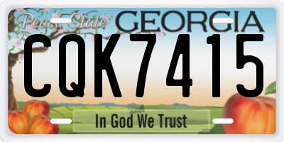 GA license plate CQK7415