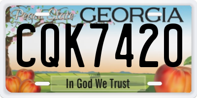 GA license plate CQK7420