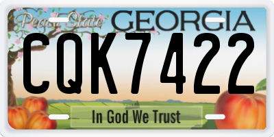 GA license plate CQK7422