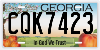 GA license plate CQK7423