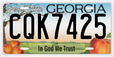 GA license plate CQK7425