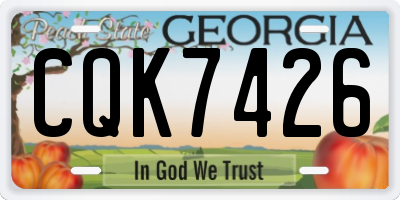 GA license plate CQK7426