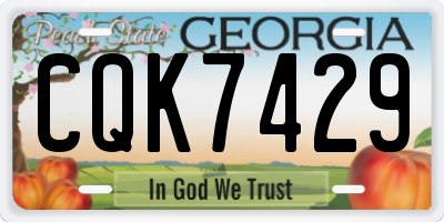 GA license plate CQK7429