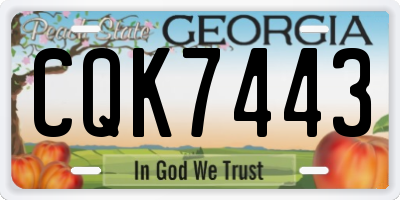 GA license plate CQK7443