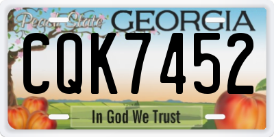 GA license plate CQK7452