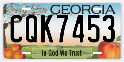 GA license plate CQK7453